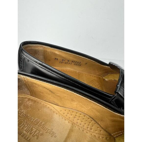 Johnston Murphy Optima Black Leather Wingtip Kiltie Tassel Loafer Men\'s 9.5 D